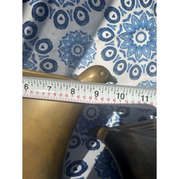 Art Deco Set 2 Vintage pair Dolby Cashier Brass Bird Bookends Korea Heavy - Picture 8 of 14